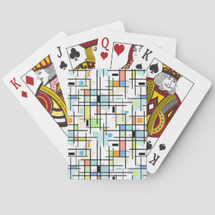 Baraja De Cartas Estrellas en un fondo a cuadros.