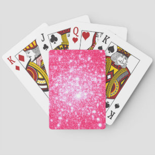 Baraja De Cartas Estrellas rosa brillantes