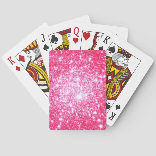 Baraja De Cartas Estrellas rosa brillantes (Reverso)