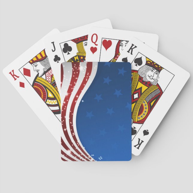 Baraja De Cartas Estrellas y bandas temáticas de Estados Unidos (Reverso)