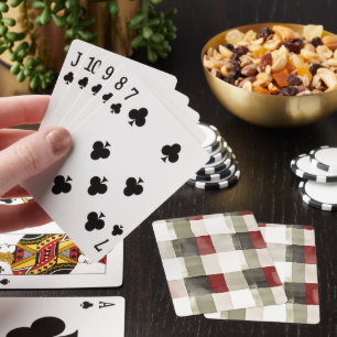 Baraja De Cartas Estripas rojas de marfil verde pino