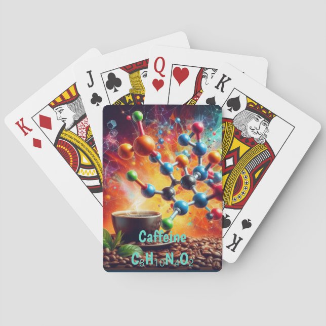 Baraja De Cartas Estructura de cafeína molecular - Café de arte cie (Reverso)