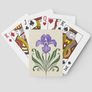 Baraja De Cartas Estudio Botánico Iris Púrpura