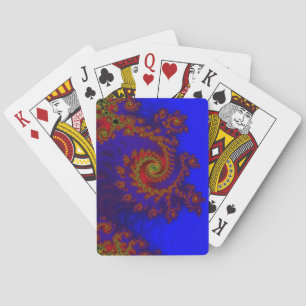 Baraja De Cartas Eternalidad   Arte fractal azul y rojo