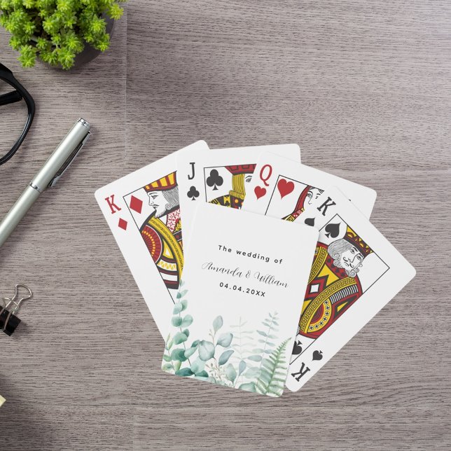 Baraja De Cartas Eucalyptus greenery woodland helechos nombres boda (Subido por el creador)