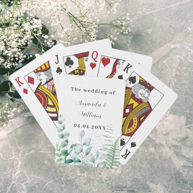 Baraja De Cartas Eucalyptus greenery woodland helechos nombres boda (Subido por el creador)