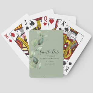 Baraja De Cartas Eucalyptus Script Botánico Ahorra la Fecha de la B