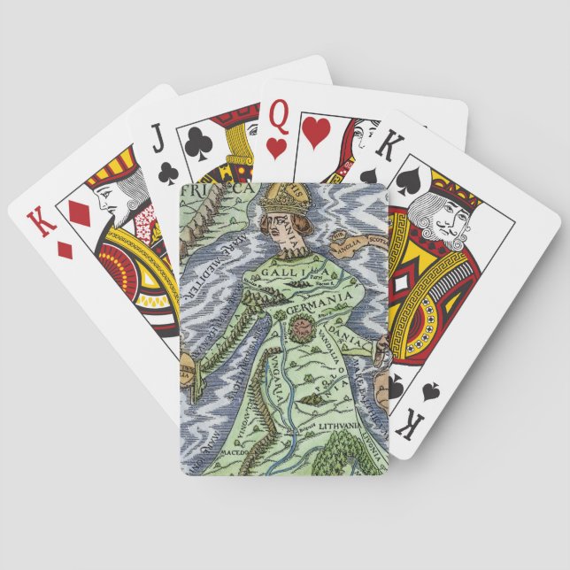 BARAJA DE CARTAS EUROPA COMO REINA, 1588 (Reverso)