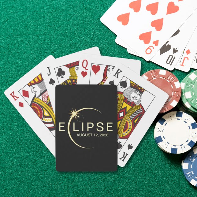 Baraja De Cartas Evento de Astronomía de Eclipse Solar 2026 (Solar Eclipse Astronomy Event 2026 Poker Cards)