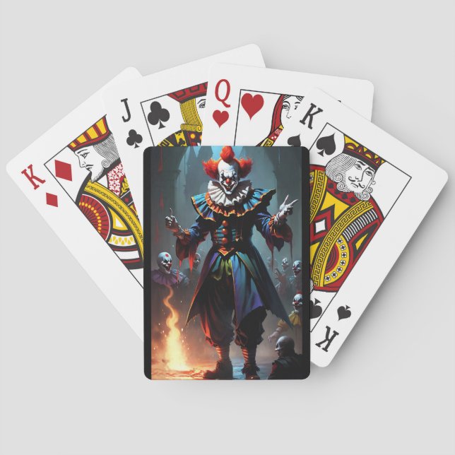 Baraja De Cartas Evil clown poker cards black (Reverso)