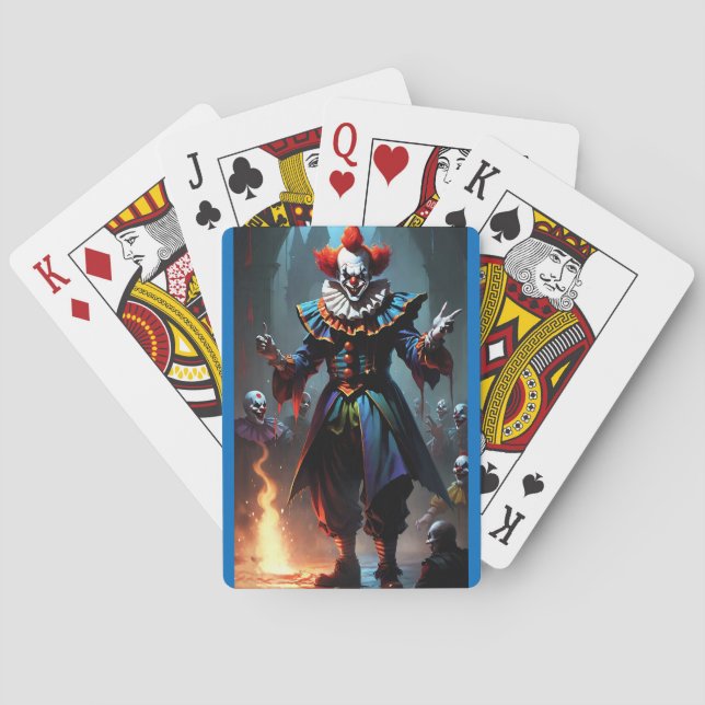 Baraja De Cartas Evil clown poker cards blue (Reverso)