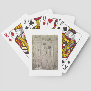 Baraja De Cartas Examinando una escultura de rock asirio, de 'Disco