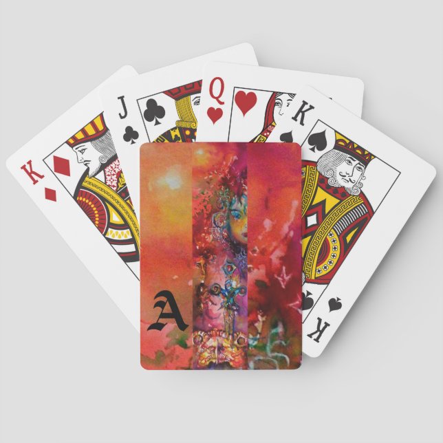 Baraja De Cartas EXCALIBUR Leyendas artrurianas Fantasía Monograma  (Reverso)