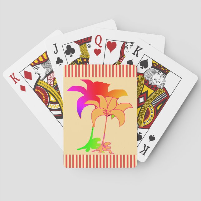 Baraja De Cartas Exhibición floral  (Reverso)