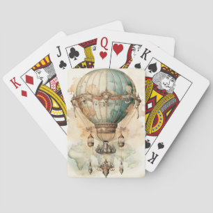 Baraja De Cartas Explorador de Mapa Mundial del Dirigible Azul Anti