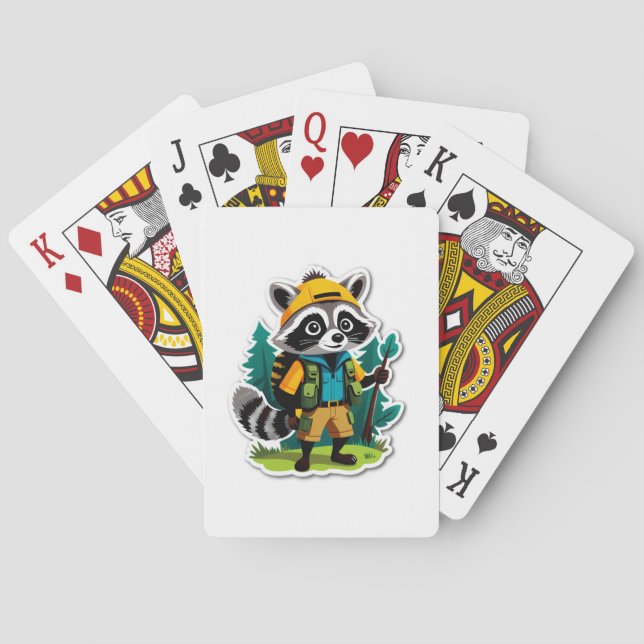Baraja De Cartas Explorador del Bosque de Mapaches (Reverso)