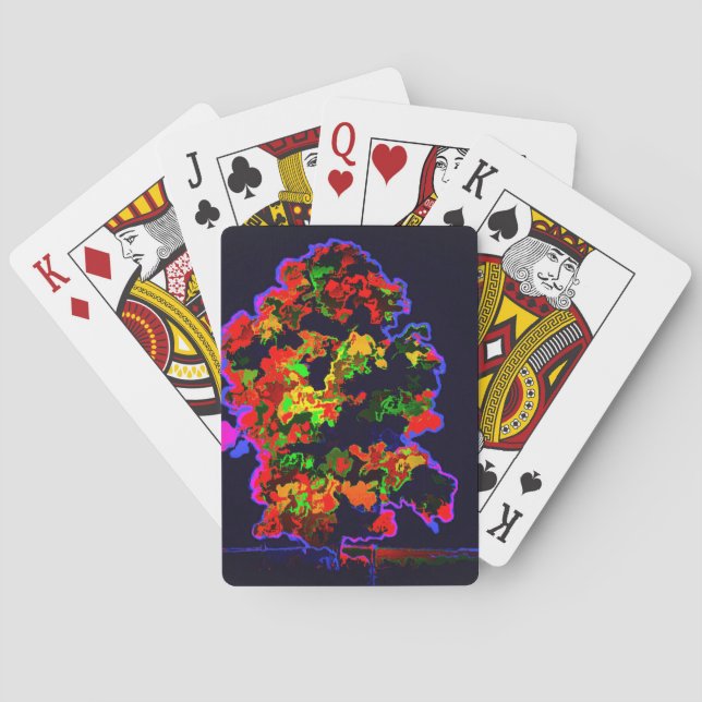 Baraja De Cartas Explosión de árbol neón (Reverso)