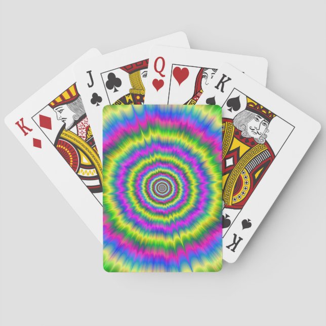 Baraja De Cartas Explosión neón en las tarjetas de juego (Reverso)