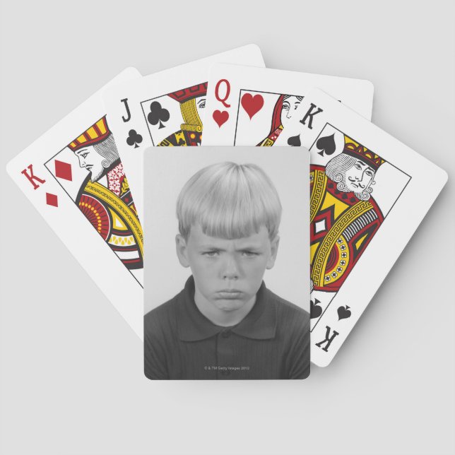 Baraja De Cartas Expresiones faciales del muchacho (Reverso)