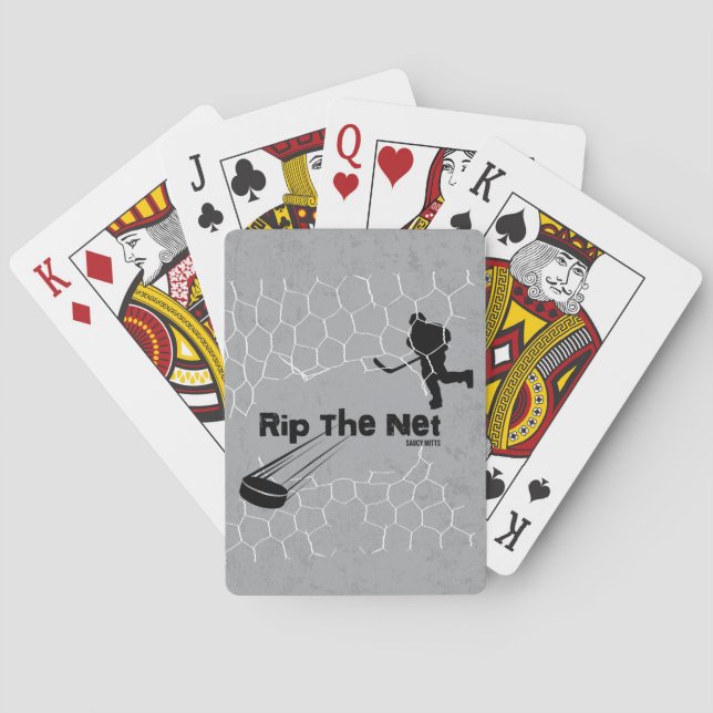 Baraja De Cartas Extraer el juego de manos de un jugador de hockey  (Reverso)