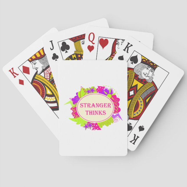 Baraja De Cartas Extraño piensa cita al estilo de un programa de te (Reverso)