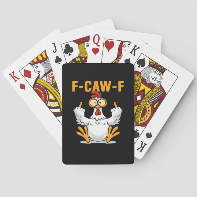 Baraja De Cartas F-Caw-F Chicken Classic Funny Trendy (Reverso)