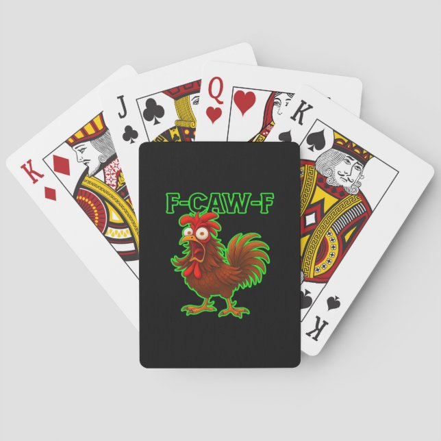 Baraja De Cartas F-Caw-F Chicken Classic Retro Graphic (Reverso)