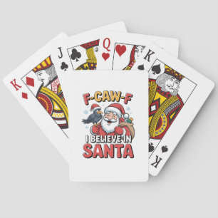 Baraja De Cartas F-Caw-F creo en el cuervo de los Navidades de Sant