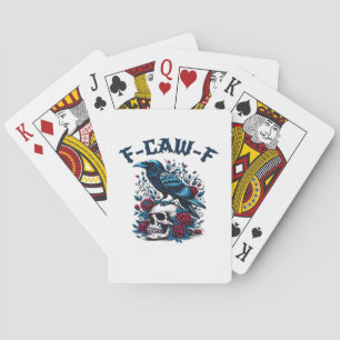 Baraja De Cartas F-Caw-F Cuervo Gótico Cuervo Calavera Clásico