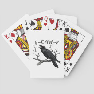 Baraja De Cartas F-Caw-F divertido Cuervo gótico Humor Esencial