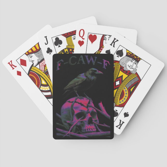 Baraja De Cartas F-Caw-F Funny Black Crow Bird (Reverso)