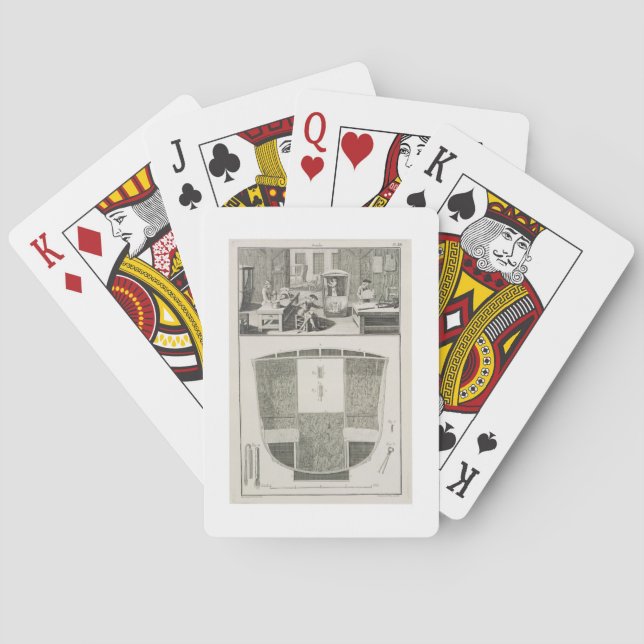 Baraja De Cartas Fabricación de una silla sedán en un constructor d (Reverso)