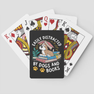 Baraja De Cartas Fácilmente Distraído por Perros y Libros Mascotas