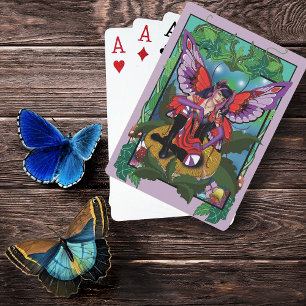 Baraja De Cartas Fairy Purple Red Mushroom Gothic