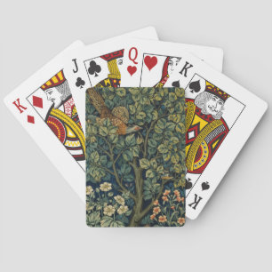 Baraja De Cartas Faisán pájaro árbol bosque William Morris