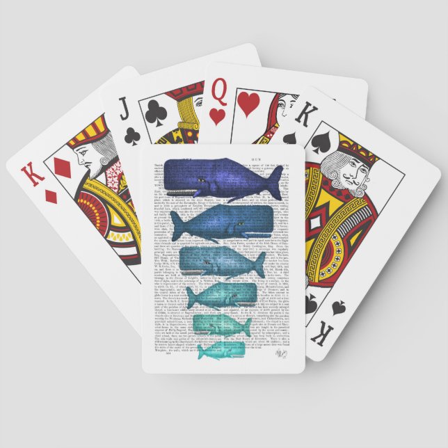 Baraja De Cartas Familia ballena azul (Reverso)