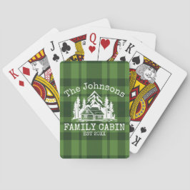 Baraja De Cartas Familia Cabina Green Plaid Thalbe Nombre Personali