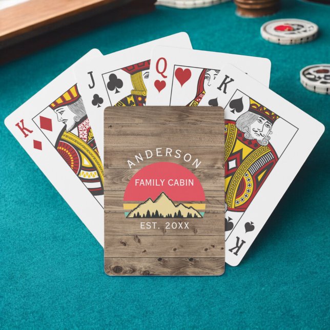 Baraja De Cartas Familia Cabina Rústica Árboles Retro Nombre Famili (Subido por el creador)