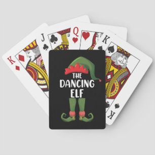 Baraja De Cartas Familia de elfos bailarines, grupo de Navidad para