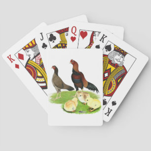 Baraja De Cartas Familia de pollo Aseel Wheaten