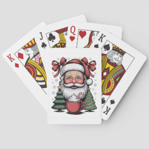 Baraja De Cartas Familia navideña Red Coquette Santa Xmas
