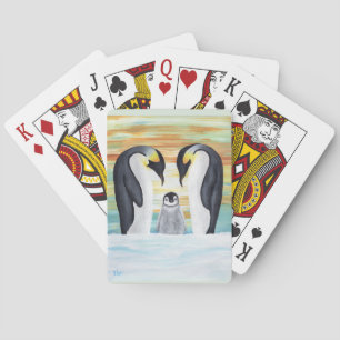 Baraja De Cartas Familia Pingüino con Pingüino Bebé