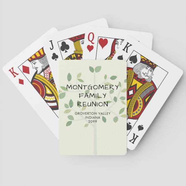 Baraja De Cartas Familia Reunión moderna árbol familiar personaliza (Reverso)