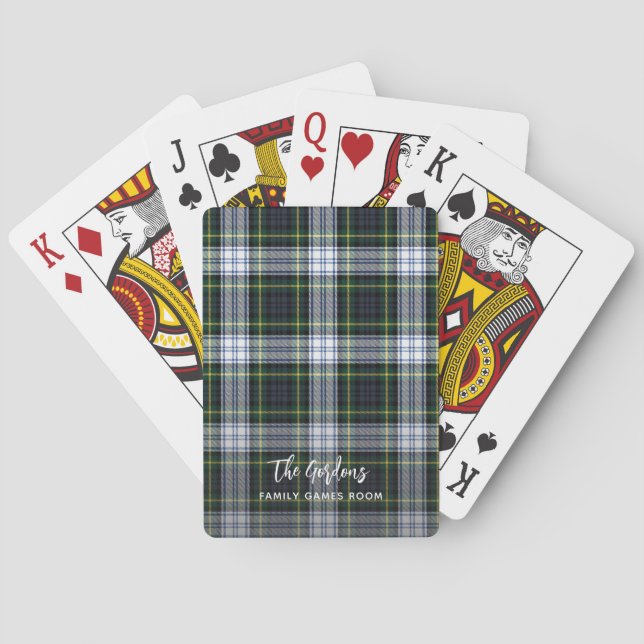 Baraja De Cartas Familia Rust Plaid Clan Gordon Script Tartan (Reverso)