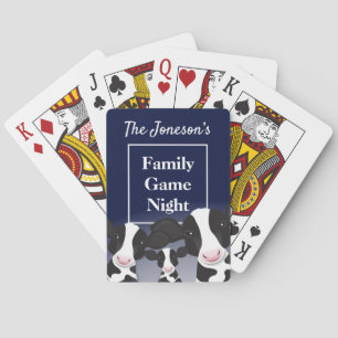 Baraja De Cartas Family Game Night Name Dark Blue White Cows