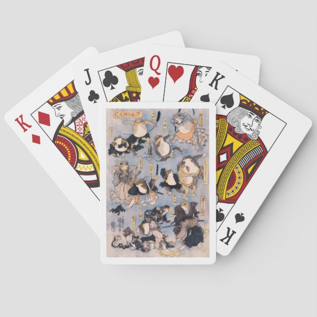 Baraja De Cartas Famosos héroes del escenario Kabuki interpretados  (Reverso)