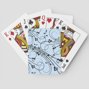 Baraja De Cartas Fancy Music Notes Blue