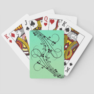Baraja De Cartas Fancy Notes Green Music Design