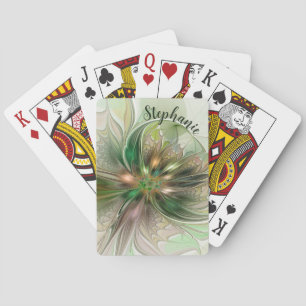 Baraja De Cartas Fantasía abstracta moderna y colorida de flor frac