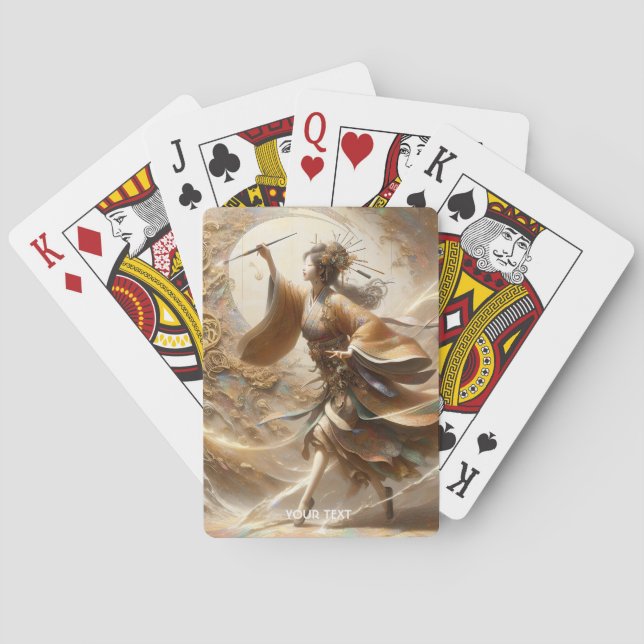 Baraja De Cartas Fantasía adorable pintura Chica japonesa (Reverso)